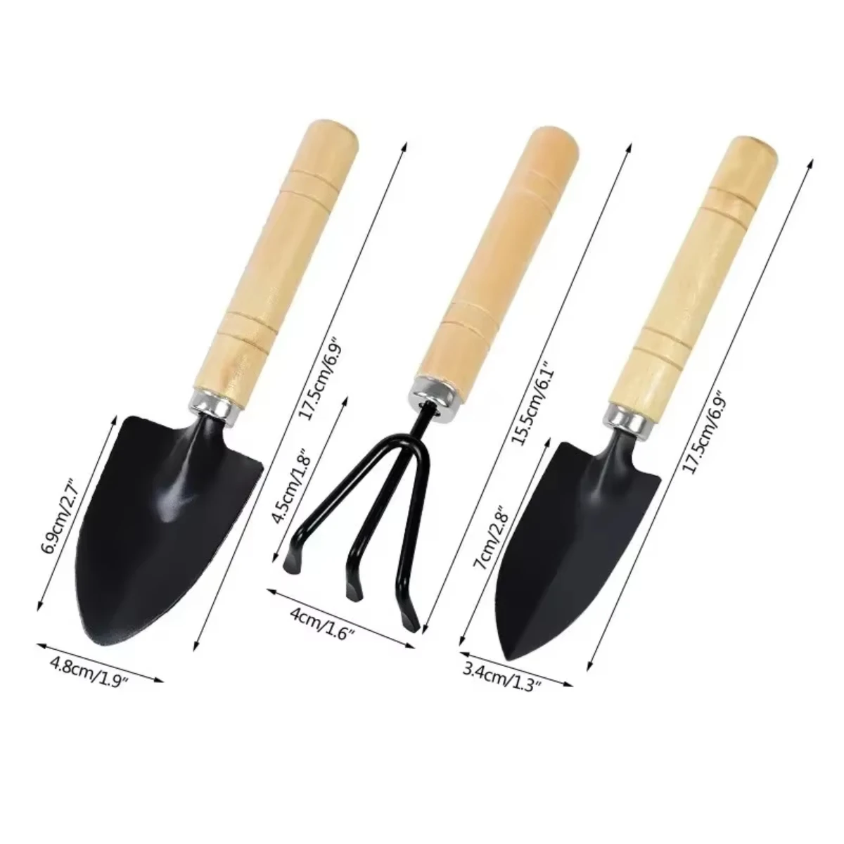 Gardening Tools Vegetables - Set di 3 mini attrezzi da